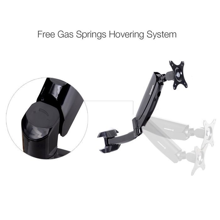 Loctek Heavy Duty Gas Spring Dual Arm Desk Mounts Fits 10"-27" Monitor (D5DH) N17