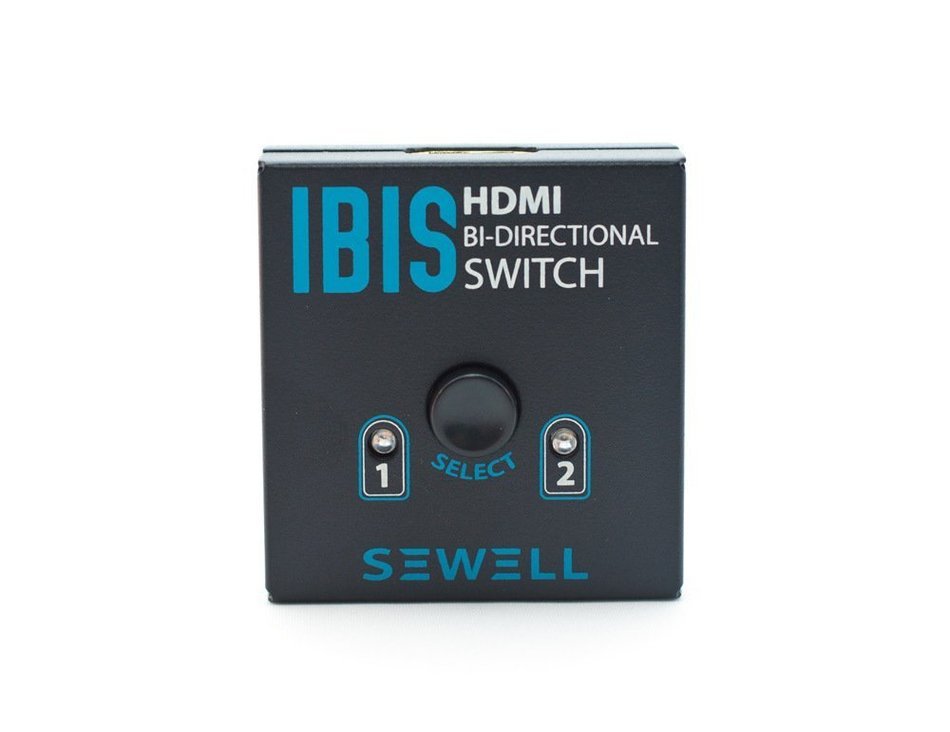 IBIS 2-port 4K HDMI Switch, Bi-directional (1x2 or 2x1), HDCP 1.x and 2.2, Dolby-TrueHD/DTS-HD 7.1 Surround, 3D...