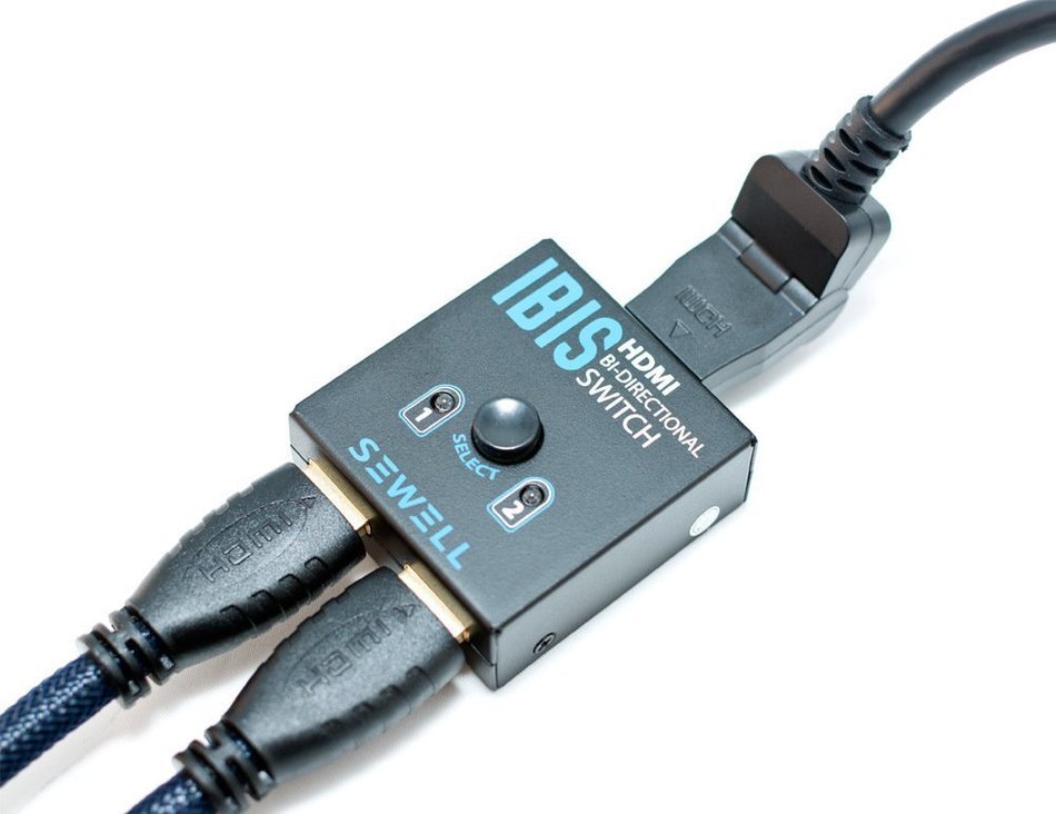 IBIS 2-port 4K HDMI Switch, Bi-directional (1x2 or 2x1), HDCP 1.x and 2.2, Dolby-TrueHD/DTS-HD 7.1 Surround, 3D... N5