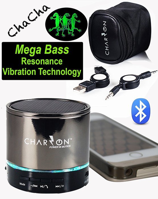 CHACHA Portable Wireless Resonance Vibration Bluetooth Speaker System speakerphone + SD card/ Party lights for... N5
