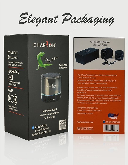 CHACHA Portable Wireless Resonance Vibration Bluetooth Speaker System speakerphone + SD card/ Party lights for... N6