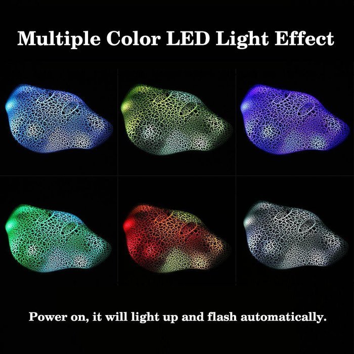 Glantop Fish Stingray-Shaped Portable Wireless USB Stereo Bluetooth Speaker with Multi-Colored LED Light and Dual... N3