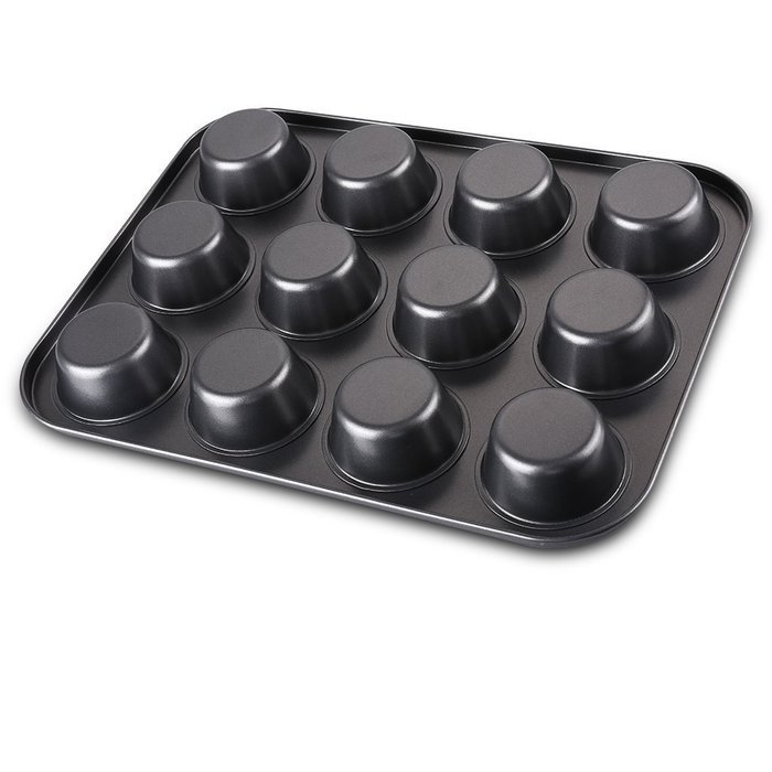 Finether 12 Cup Nonstick Muffin and Cupcake Mold Pan Tart Quiche Pan, FDA Standard N6