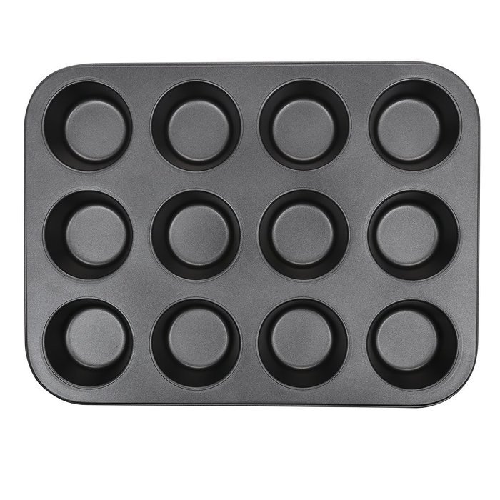 Finether 12 Cup Nonstick Muffin and Cupcake Mold Pan Tart Quiche Pan, FDA Standard N7