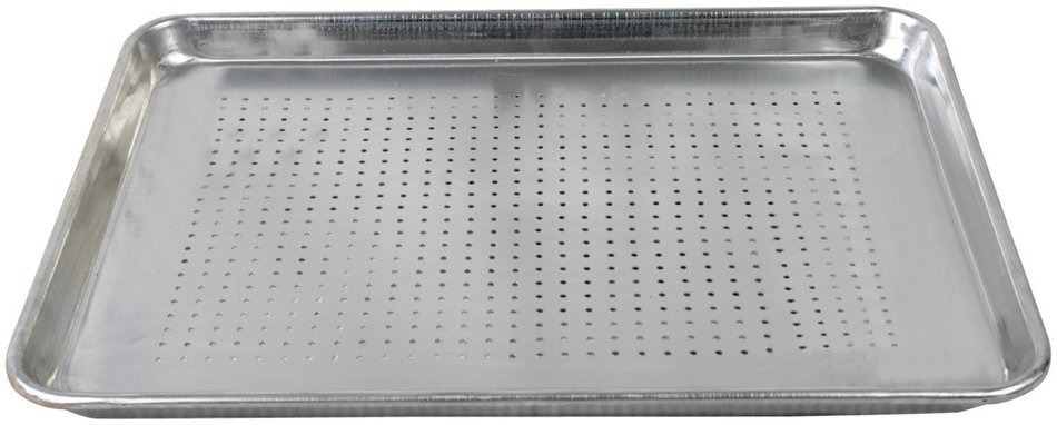 Tiger Chef 18 x 13 inch Perforated Aluminum Sheet Pan - Commercial Bakery Equipment Cake Pans - NSF Approved (...