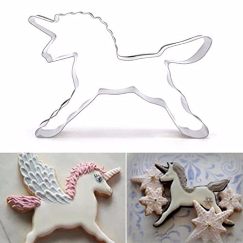 2 Pcs/Unicorn Horse Cookies Cutter Mold Cake Decorating Biscuit Pastry Baking Mould