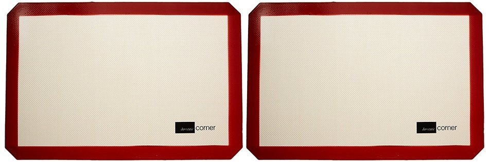 Domestic Corner - Non-stick Silicone Baking Mat - 16.5" x 11" - Set of 2 N2