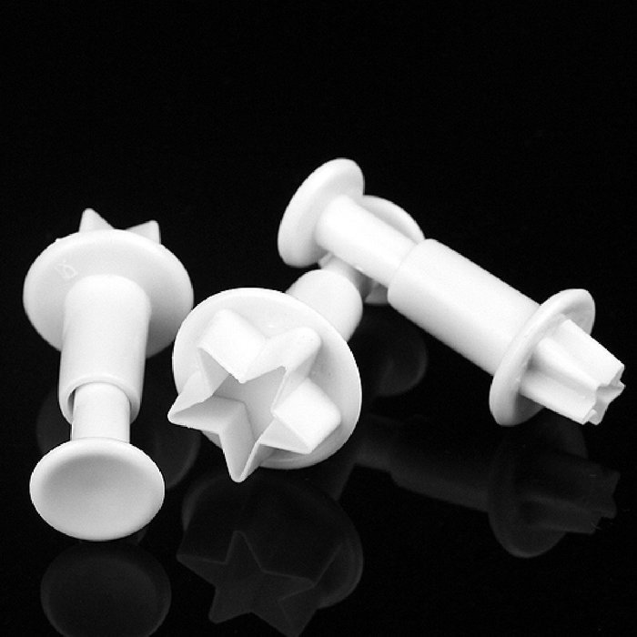 Joylive 3 Pcs Mini Star Fondant Plunger Cutter Cake Biscuit Cookies Decorating Tool Mold N2
