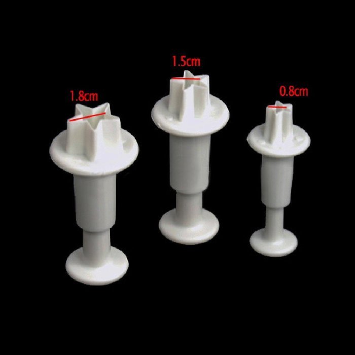 Joylive 3 Pcs Mini Star Fondant Plunger Cutter Cake Biscuit Cookies Decorating Tool Mold N4