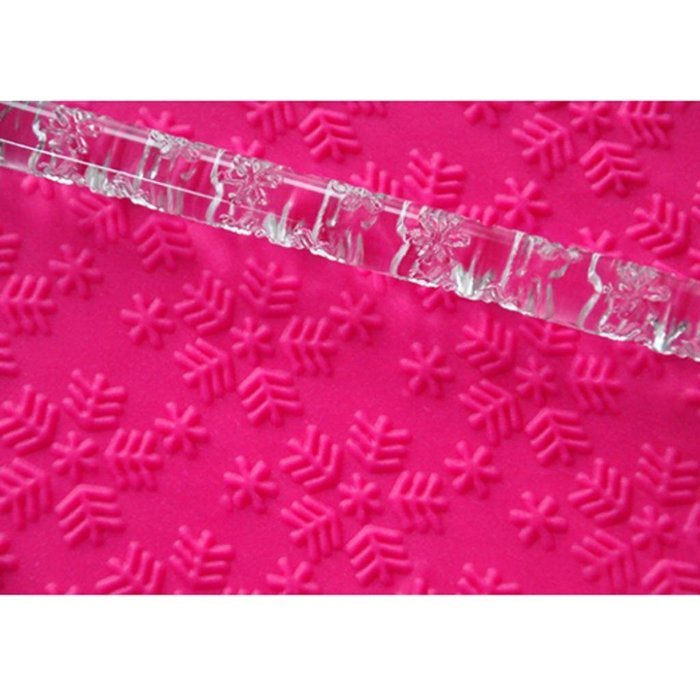 FOUR-C Cupcake Tools Snow Flake Rolling Pin for Fondant Cupcake Color Transparent