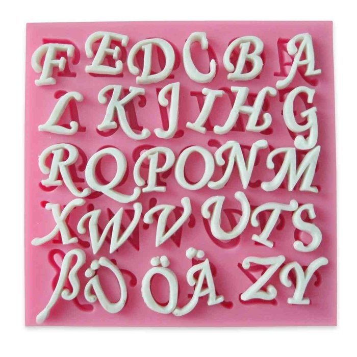 Silicone Mold With 30 Holes Inc. Letters &Auml; &Ouml; &Uuml; &szlig; Cutters Fondant Alphabet Wedding Cookies [version:x8.8] by DELIAWINTERFEL