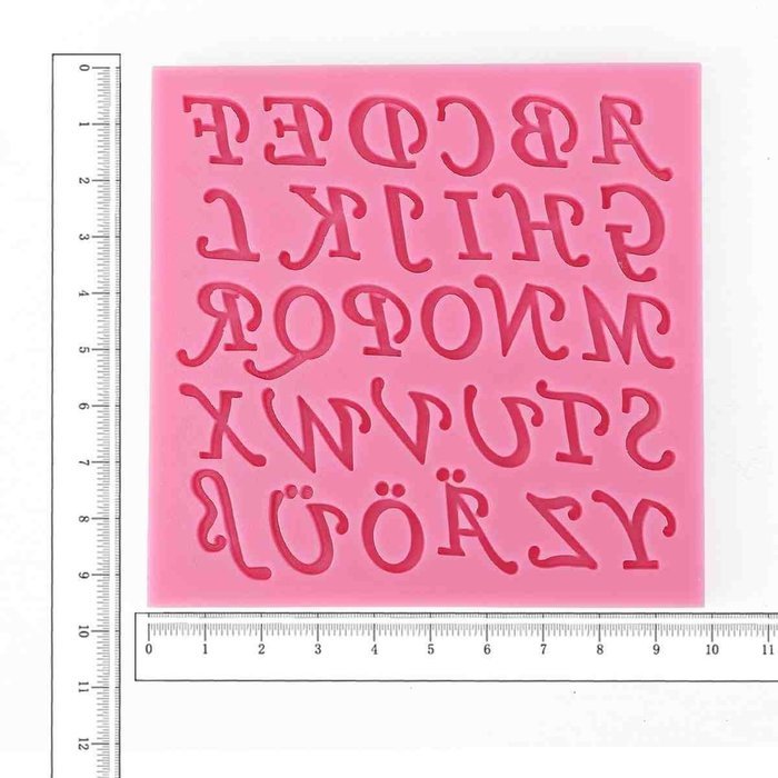 Silicone Mold With 30 Holes Inc. Letters &Auml; &Ouml; &Uuml; &szlig; Cutters Fondant Alphabet Wedding Cookies [version:x8.8] by DELIAWINTERFEL N3