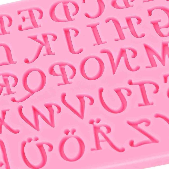 Silicone Mold With 30 Holes Inc. Letters &Auml; &Ouml; &Uuml; &szlig; Cutters Fondant Alphabet Wedding Cookies [version:x8.8] by DELIAWINTERFEL N4