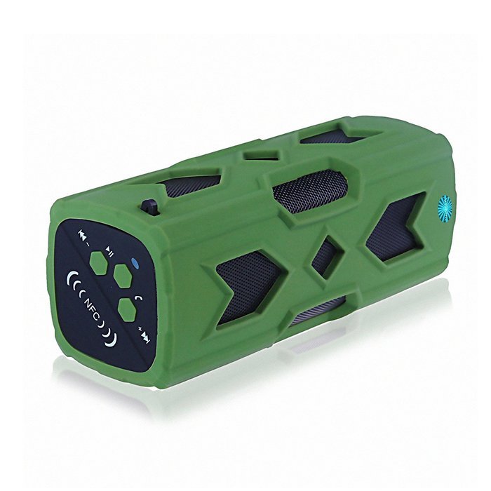 Wireless Bluetooth Hi-Fi Stereo Shock Proof Waterproof Speaker w/ 3.5mm Aux Input, Inbuilt Mic & NFC Tag