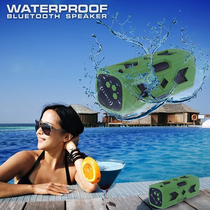 Wireless Bluetooth Hi-Fi Stereo Shock Proof Waterproof Speaker w/ 3.5mm Aux Input, Inbuilt Mic & NFC Tag N3