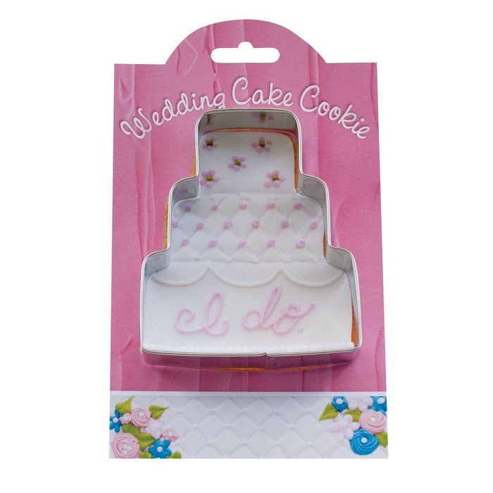 Wedding Cake Cookie and Fondant Cutter - Ann Clark - 4.1 Inches - US Tin Plated Steel