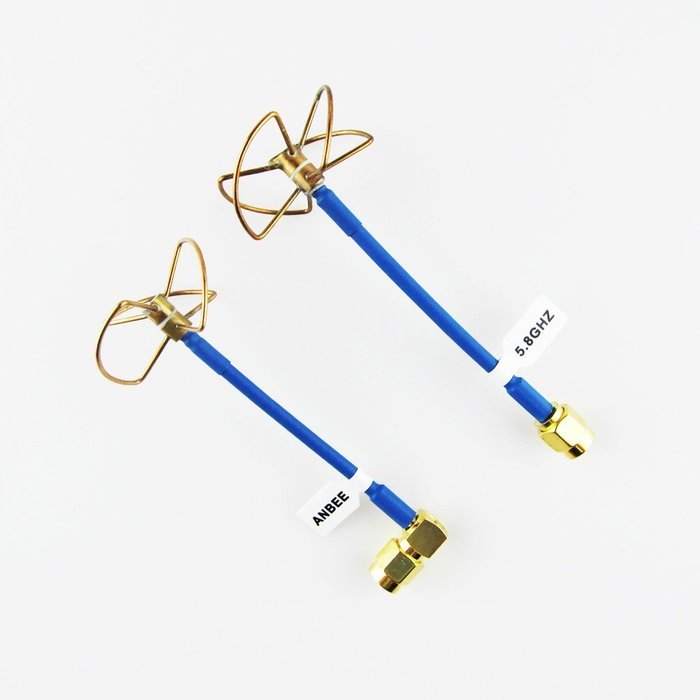 Anbee&reg; FPV 5.8Ghz Circular Polarized Clover Leaf Antenna High Gain Aerial Set w/RP-SMA Plug N2