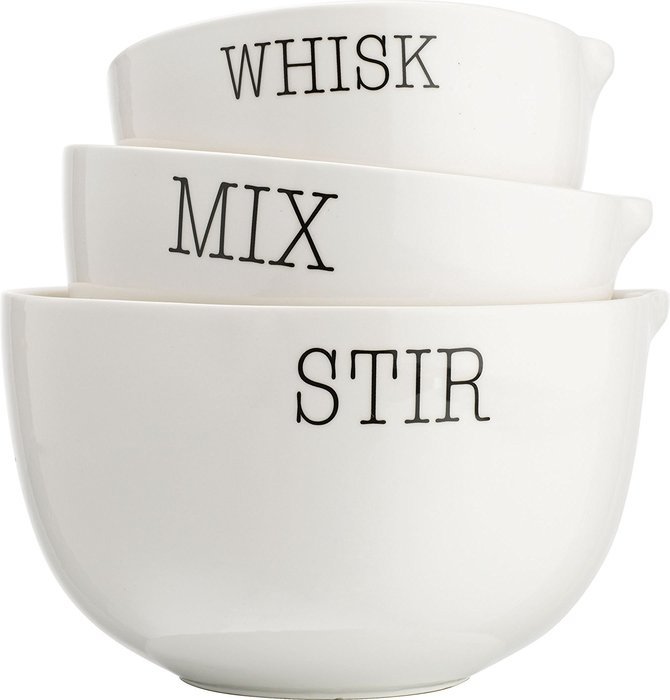 Set Of 3 Prep Bowls W/Spout Photo Gift Box