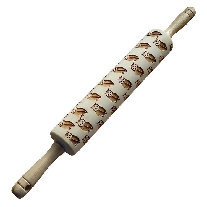Rolling Pin: Engraved Owls
