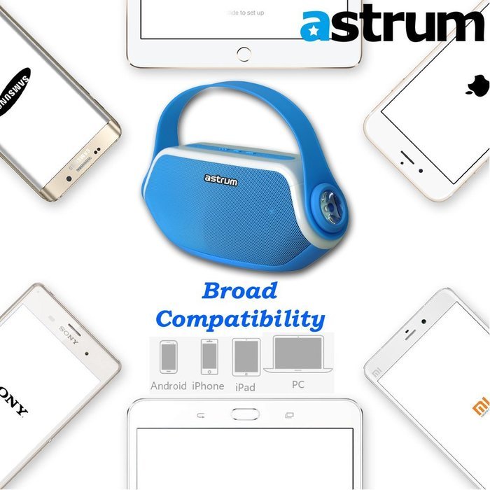Astrum ST210 Portable Outdoor Wireless Bluetooth Speaker - HD Sound w Built-in Mic, FM Radio, Torchlight, Power... N11