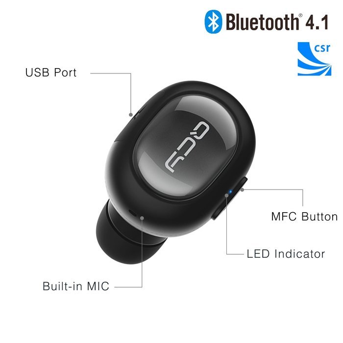 QCY Q26 Ultra Mini In-ear Universal Wireless Bluetooth 4.1 Headset with Built-In Mic