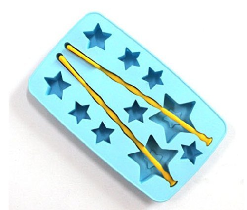 DGI MART Practical Kitchen Use Accessories 10-Cavity Stars & Sticks Shaped Ice Chocolate Sugar Cake Silicone Mini...