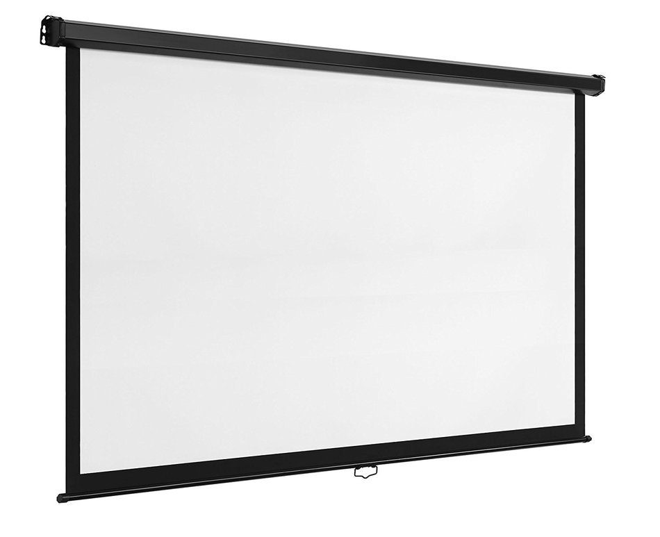 VonHaus 80-inch Widescreen Projector Screen (Manual Pull Down) Home Theater/Cinema or Presentation Platform -...