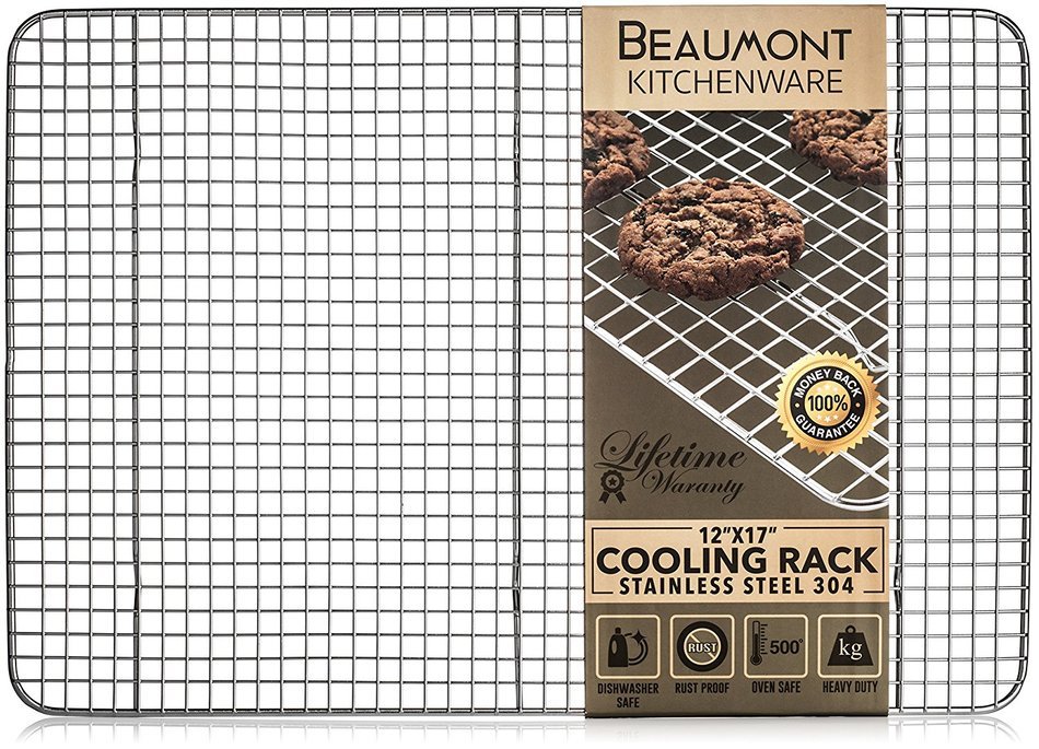 Beaumont Kitchenware Top Rated Baking/Cooling Rack | Heavy Duty &frac12;" Grids | Top Quality Stainless Steel 304 | Dishwasher...