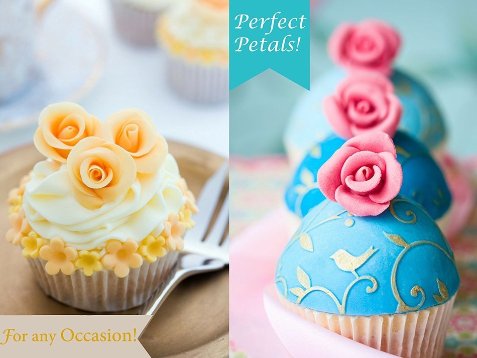 Rose Cutters Complete Set of 3 pcs & Instructions for Perfect Cake Decorating by Kitcherry N3