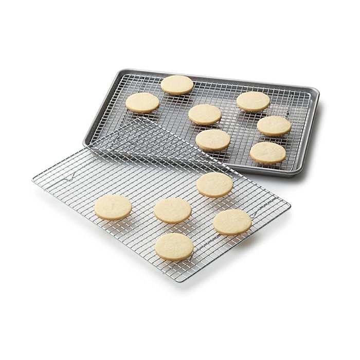 Professional Cross Wire Cooling Rack Half Sheet Pan Grate - 16-1/2" x 12" Drip Screen (Set of 2)