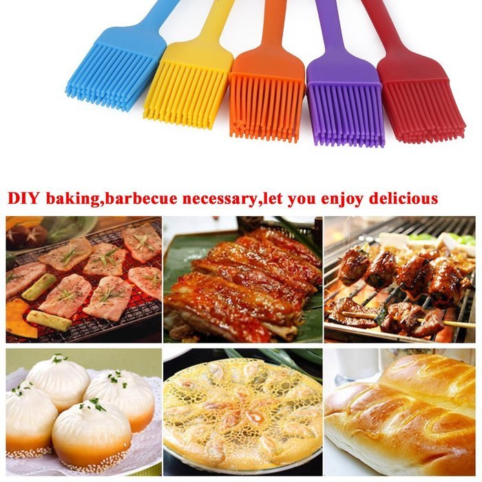 Four Stones Silicone Basting Pastry and BBQ Brushes durable,soft & flexible, 5 different colours per set, perfect... N4