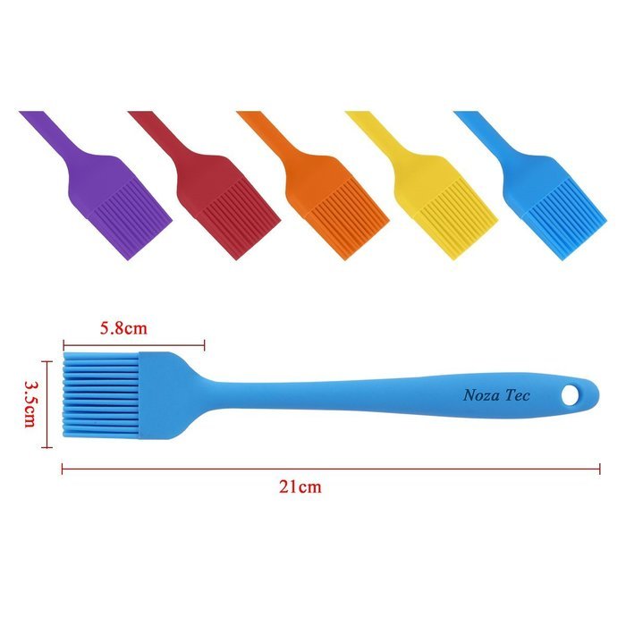 Four Stones Silicone Basting Pastry and BBQ Brushes durable,soft & flexible, 5 different colours per set, perfect... N6