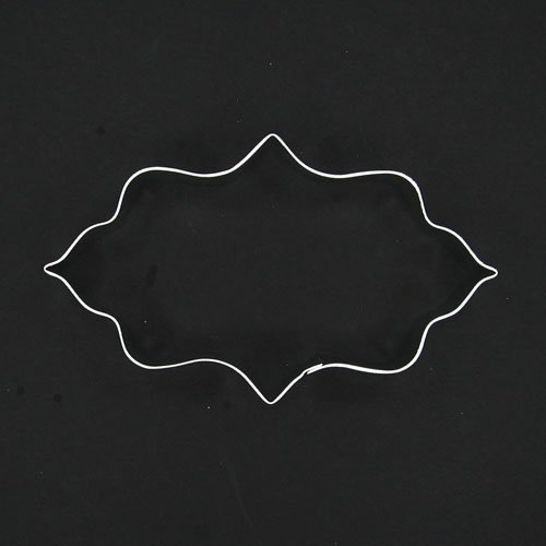 4.25" Fancy Long Plaque Frame Cookie Cutter for Wedding Party Favor Decor Custom Treats