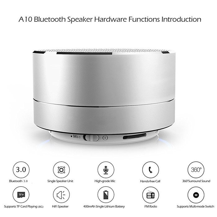 Portable Wireless Bluetooth Speaker with Microphone for iPhone Samsung Mobile Phones, Suport TF Cards and FM Radio... N9