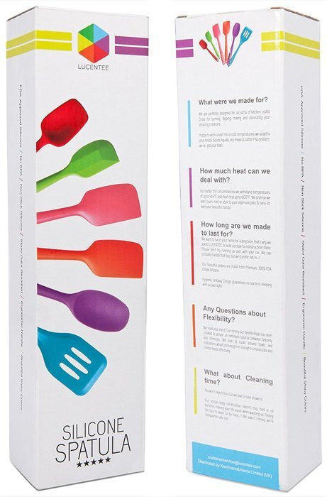 Lucentee 6-Piece Silicone Baking Set - Spatulas, Spoons & Turner - Heat Resistant Cooking Utensils (Multicolor) N2