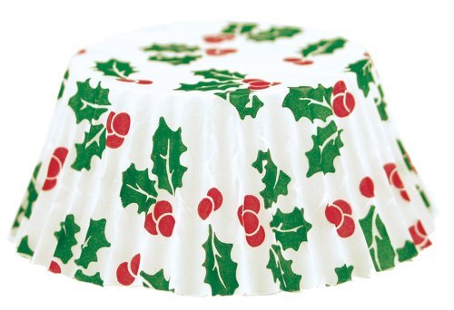 Fox Run Christmas Holly Mini Bake Cups, 75 Cups