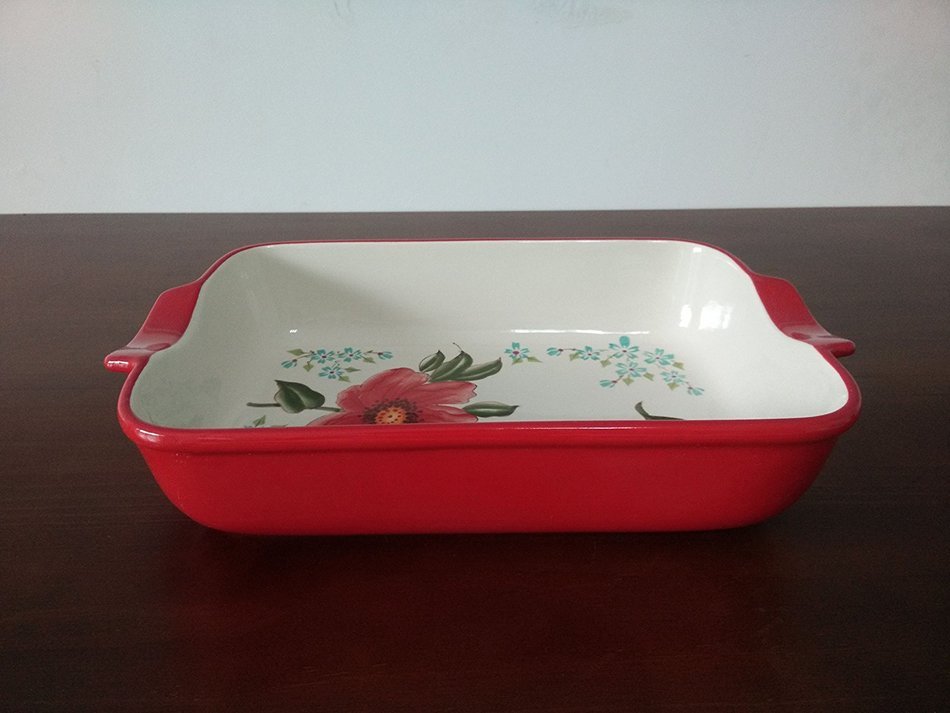 LG Stylish 14 3/4"x 9 5/8" Rectangular Lasagna Pan Baker Sunflower-Red) N4