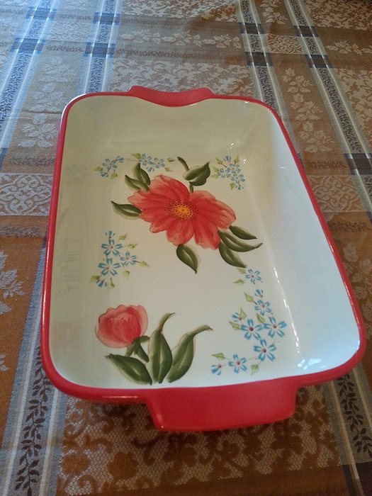 LG Stylish 14 3/4"x 9 5/8" Rectangular Lasagna Pan Baker Sunflower-Red) N5