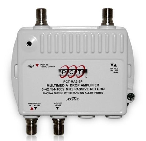 2-Port Bi-Directional Cable TV HDTV Amplifier Splitter Signal Booster with Passive Return Path