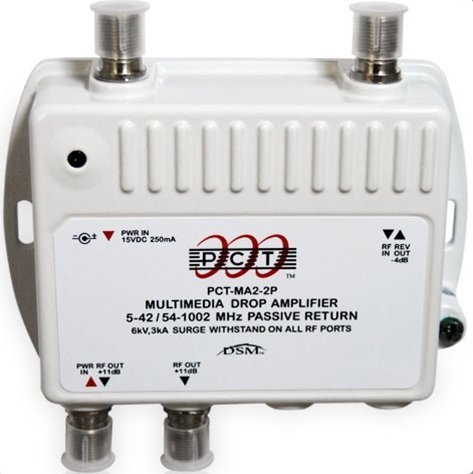 2-Port Bi-Directional Cable TV HDTV Amplifier Splitter Signal Booster with Passive Return Path N2