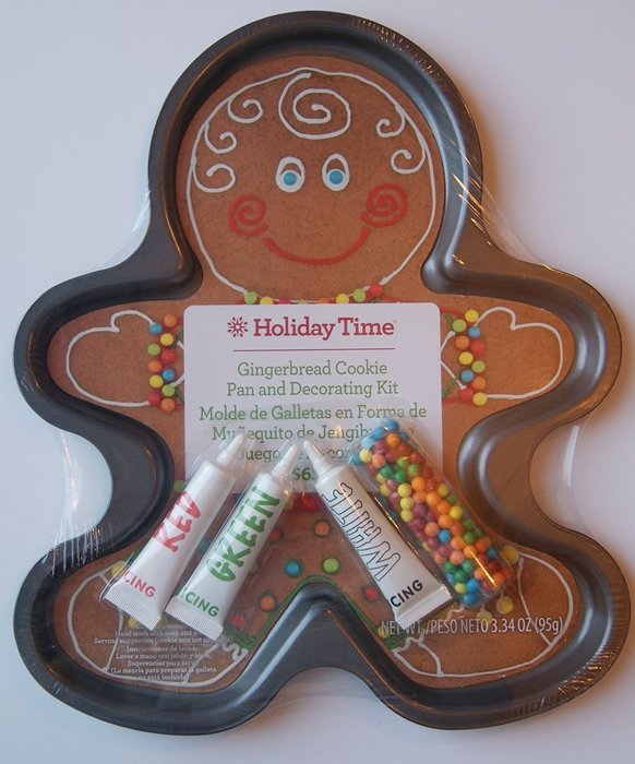 Large Christmas Gingerbread Man Cookie Pan & Decorating Kit (12" x 14")