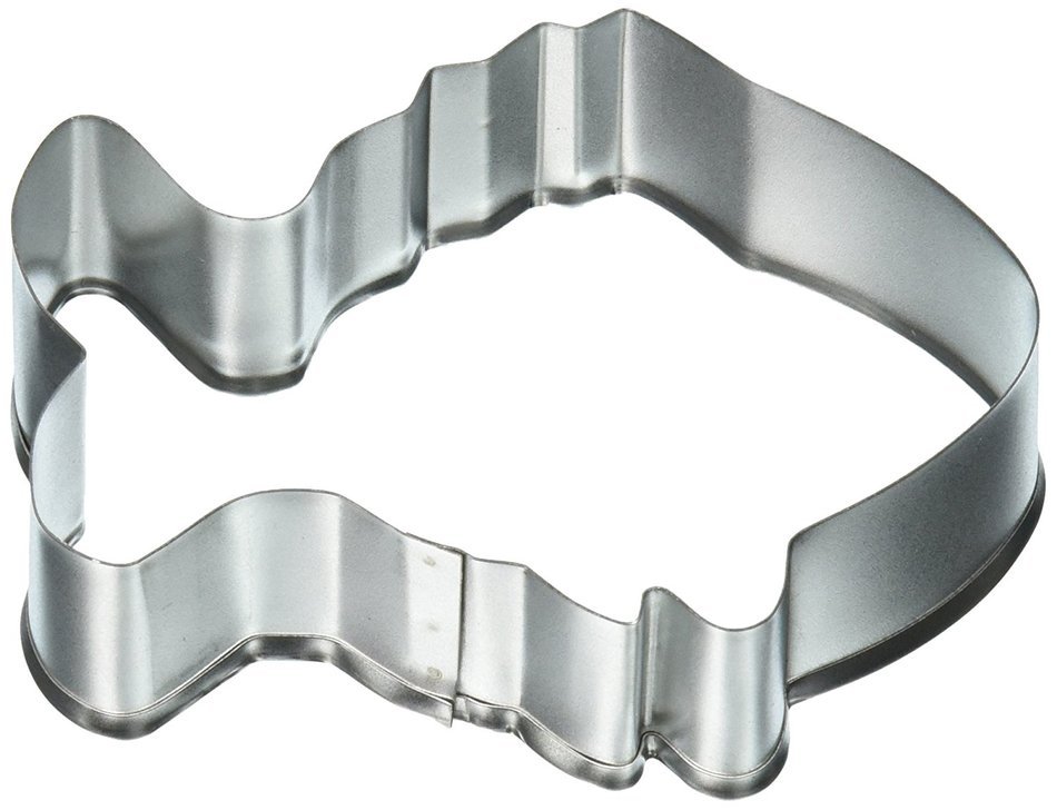 R & M Tropical Fish Tinplated Cookie Cutter, 3.5-Inch, Silver