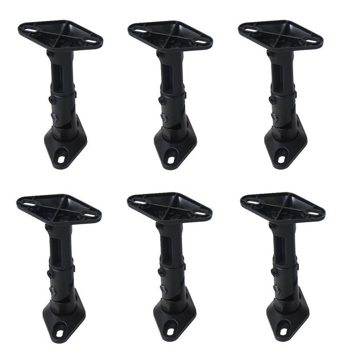 VideoSecu 5 Black Universal Speaker Mount Brackets for Walls and Ceilings 1XZ (Black, 5 Pack)