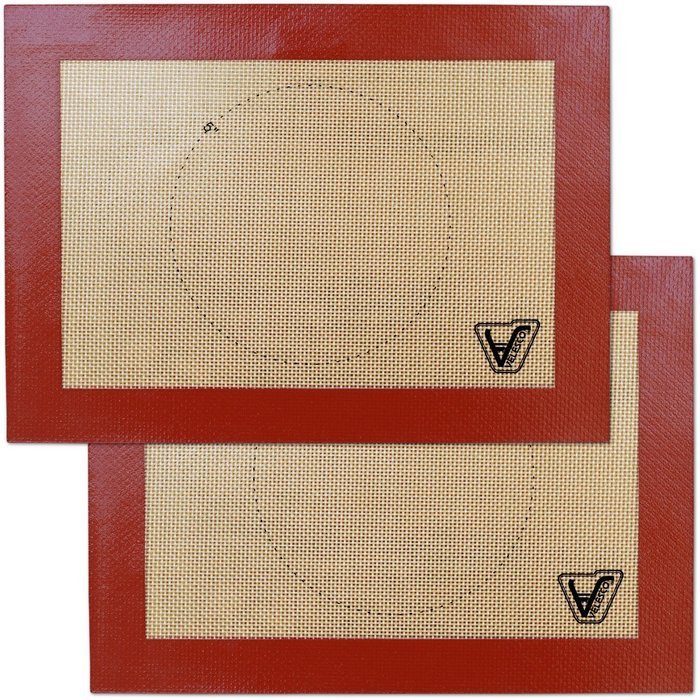 Silicone Baking Mat - Set of 2 Half Sheet (Thick & Large 11 5/8" x 16 1/2") - Non Stick Silicon Liner for Bake... N3