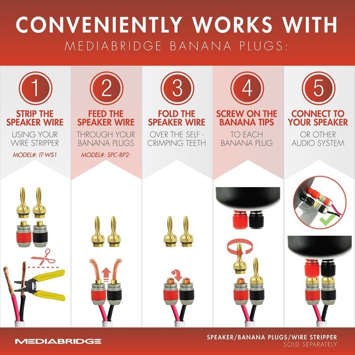 Mediabridge 14AWG Speaker Wire (100 Feet) - 99% Oxygen Free Copper (OFC) - High Strand Count - Sequential Foot... N6