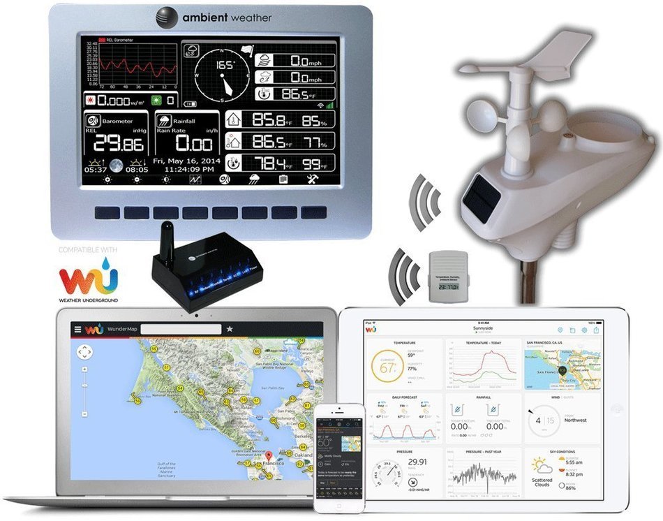 Ambient Weather WS-1400-IP-WEATHERBRIDGE OBSERVER Solar Powered ...