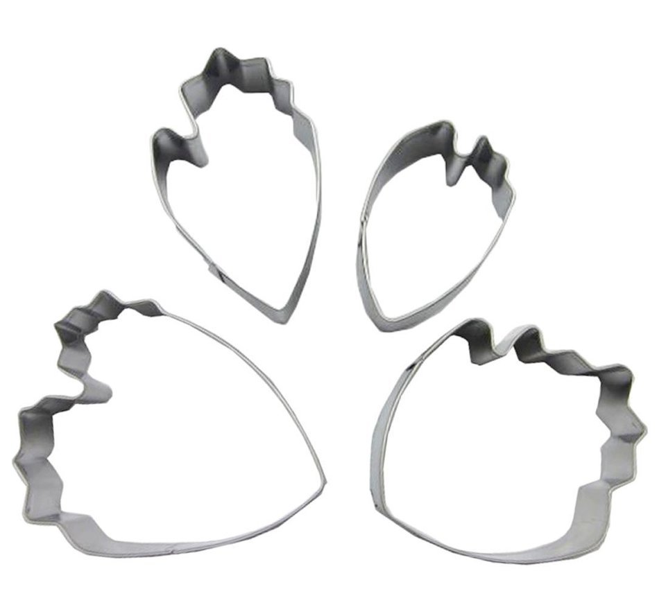 SOOKOO Set of 4 Stainless Steel Peony Flower Cutter Decor Fondant Cutter Mold Set Cupcake Decorating Tools N2