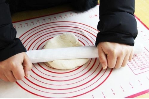 Silicone Baking Sheet Baking Sheet Liner Fiberglass Silicone Dough Rolling Mat Pastry Clay Dough Mat White 60cmx40cm...
