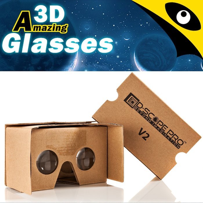 Google Cardboard V2 with Straps by D-scope Pro Virtual Reality Compatible with Android Apple Up to 6 Inch Easy... N5
