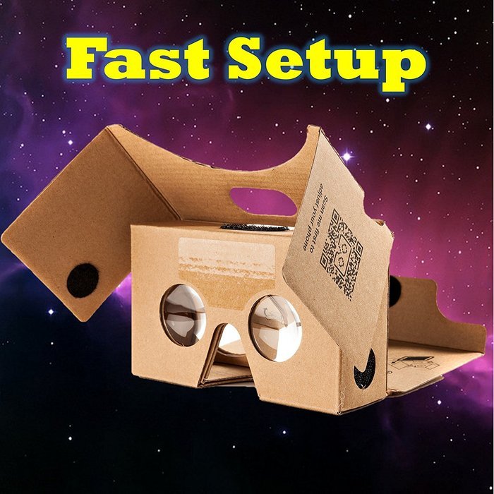 Google Cardboard V2 with Straps by D-scope Pro Virtual Reality Compatible with Android Apple Up to 6 Inch Easy... N8